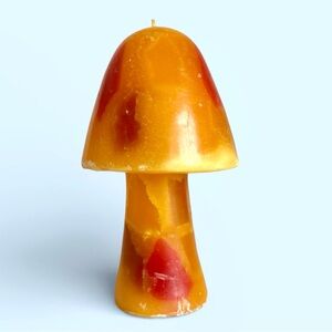Vintage Column Candle 1970s Mushroom Mid Century Candle Retro Boho Decor
